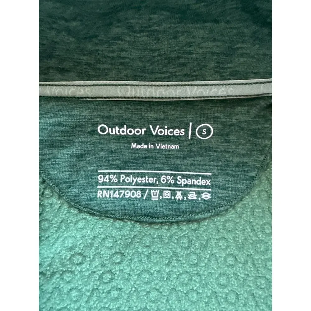 Outdoor Voices Green Quarter Zip Sweater Size Small